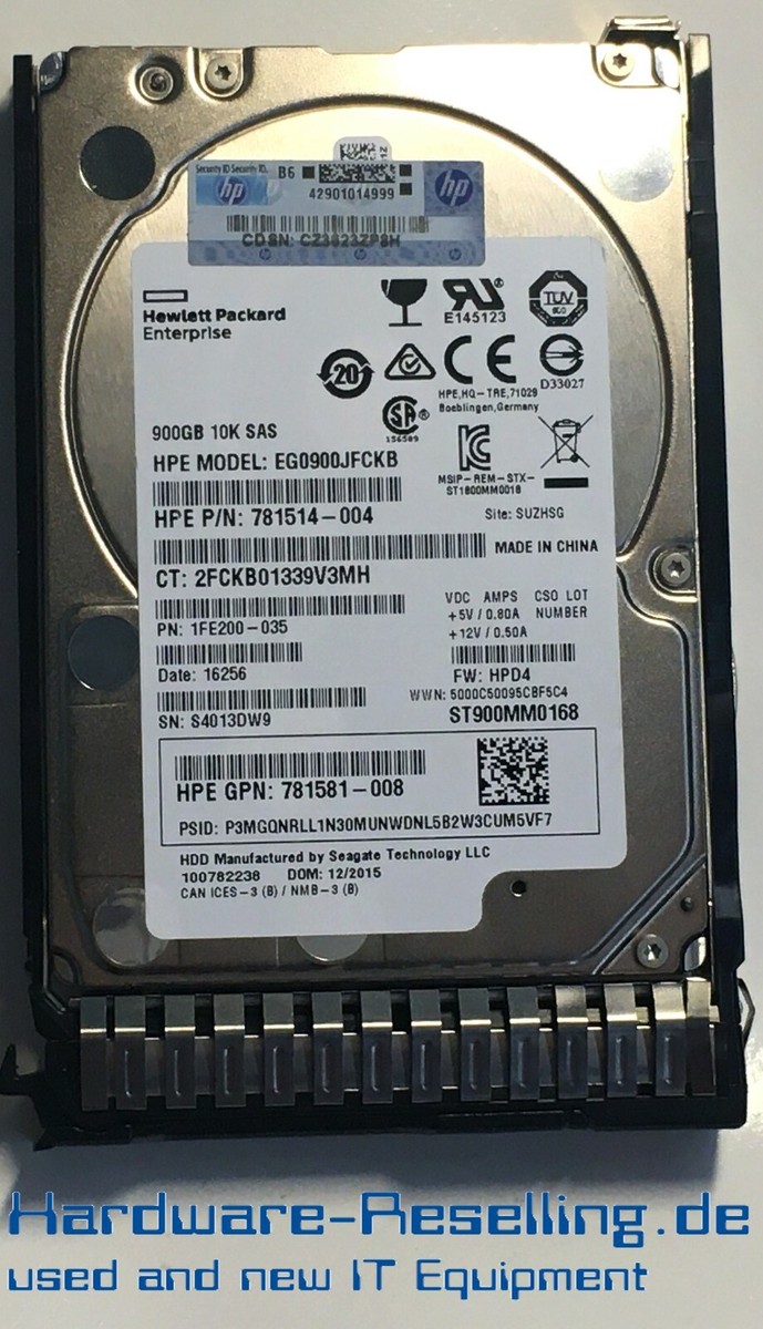 HP HPE 900GB 12G 10k EG0900JFCKB 781514-004 2,5 ZOLL SAS | eBay
