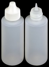 Plastic Dropper Bottles, Precise Tipped w/White Cap, 2-oz. 50-Pack, New