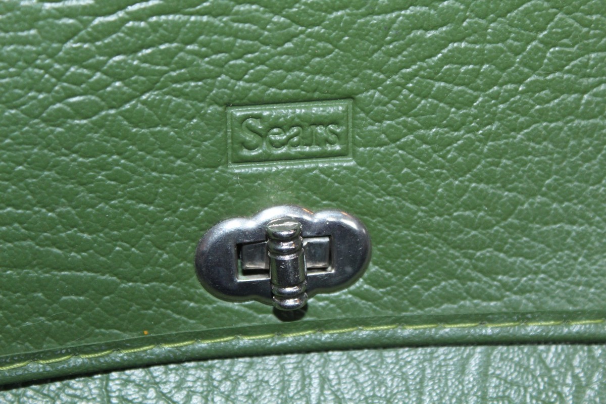 Sac Fourre-tout Vintage – Années 60/70 – Vert Avocat – Sears – Vinyle