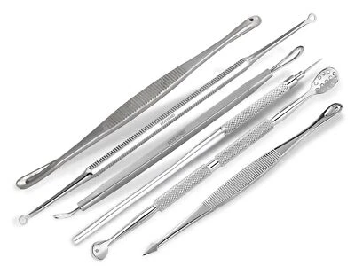INSTRUMENTENRW Profi Komedonenquetscher-Set Nadel Edelstahl Mitesser-Entferner Komedonenheber