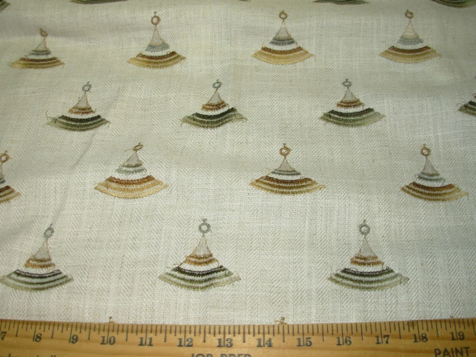 1 6/8 YDS~TELA TAPICERÍA CORTINA BORLA REAL ARPER BORLADA TELA POR MENOS Foto 2 de 3