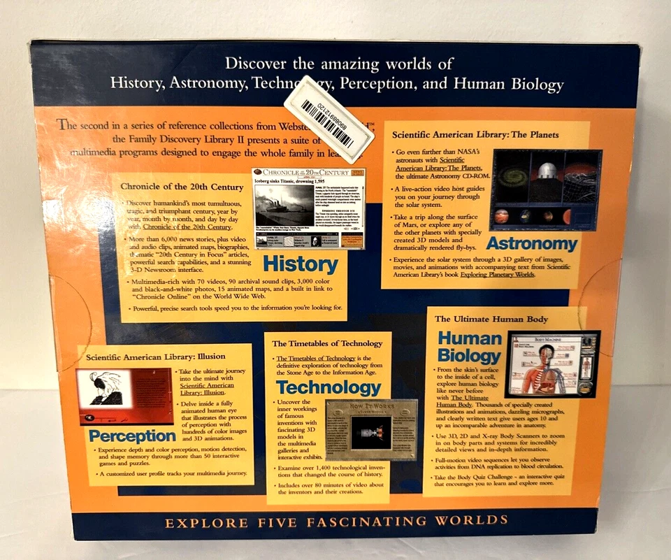 Webster's New World Family Discovery Library II Five CD-ROM Set BRAND NEW SEALED - Image 4 of 4