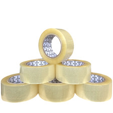 6 Strong Clear Buff Parcel Packaging Packing Tape 48MM x 150M Box Sealing Rolls