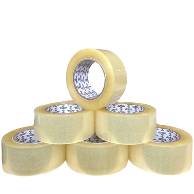 BARGAIN FACTORY 6 Strong Clear Buff Parcel Packaging Packing Tape 48MM x 150M Box Sealing Rolls