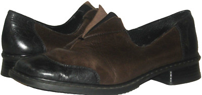 EUC Women's RIEKER Echt Leather Brown/Black Slip-On Comfort Shoes 38/7.5