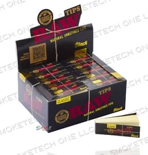 RAW Black Classic Natural Unrefined Tips – Full Box of 50 Packs