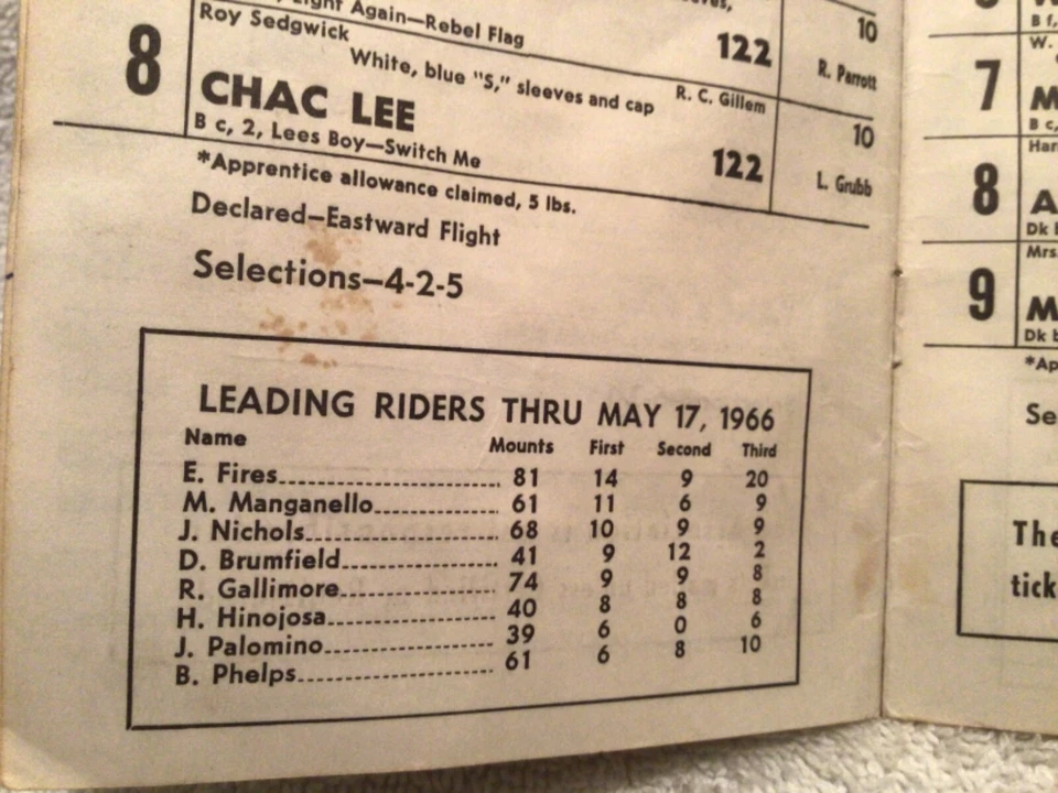 18 de mayo de 1966 Programa Churchill Downs Carreras de Caballos Louisville KY Early Fires Salón de la fama Foto 2 de 4
