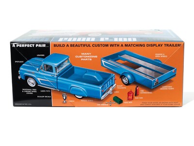 1:25 AMT 1960 Ford F-100 PICK-UP Truck & Trailer PLASTIC MODEL KIT