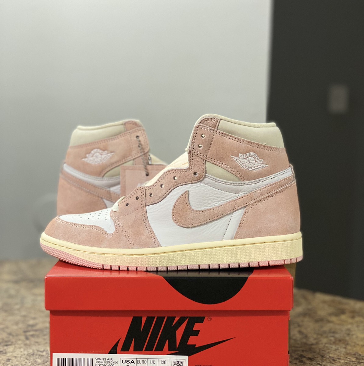 Air Jordan 1 Retro High OG Shoes Men\'s 7‎ Washed Pink White Athletic Sneakers The Air Jordan 1 High OG “Washed Pink” | Shoe Palace Blog main image 3