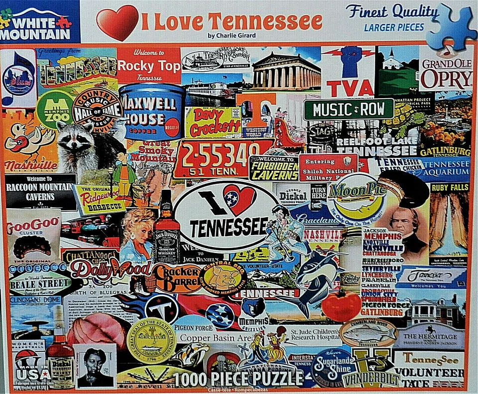 WMP I Love Tennessee 1000 Teile Puzzle von White Mountain 760 mm x 610 mm