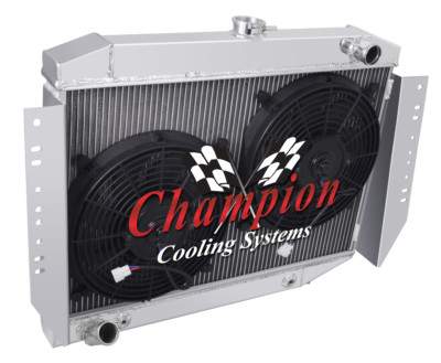 ER Champion 3 Row Radiator W/ 2 12'' Fans for 1972 - 1979 Jeep J-Series V8 Engine