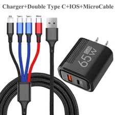 4 in 1 Fast USB Charging Cable Universal Multi Function Cell Phone Charger Cord