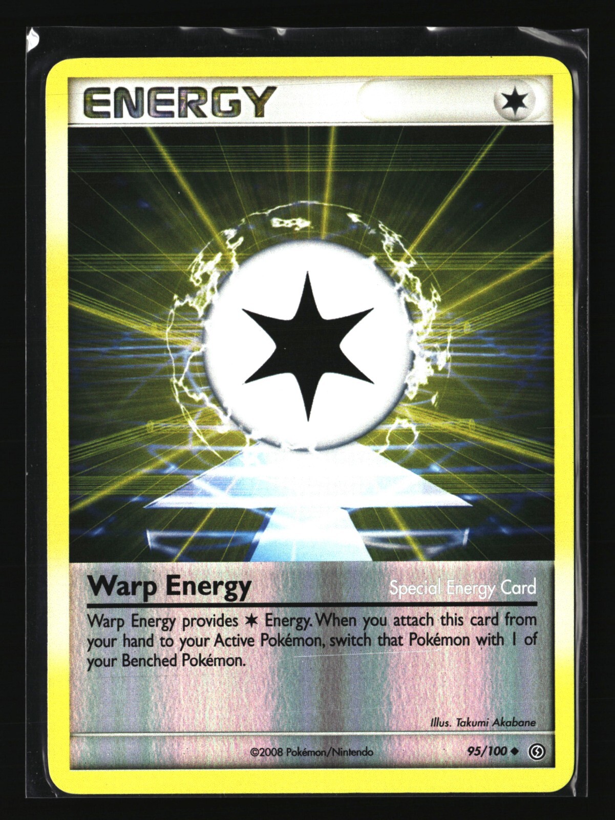 Pokemon WARP ENERGY 95/100 Reverse Holo (2008 Stormfront) LP/Light Play