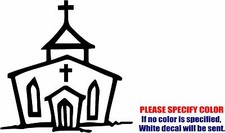 Church with Cross Graphic Die Cut decal sticker Car Truck Boat Window Bumper 6"
