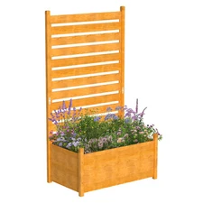 73"x41" Fence Privacy Screen 1 Panel with Planter Box/Garden Raised Bed No-Dig