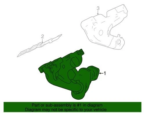 Genuine GM 2004-2006 Cadillac SRX STS Base Driver Side Exhaust Manifold 12638981 - Imagem 2 de 2