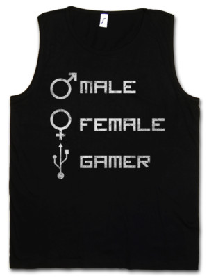 MALE FEMALE GAMER MEN TANK TOP Fun Gamer Gaming Symbol computer scientist