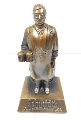 6H Schmidt's Beer Bartender Barkeep Pot Metal Advertising Figure Statue Coronet