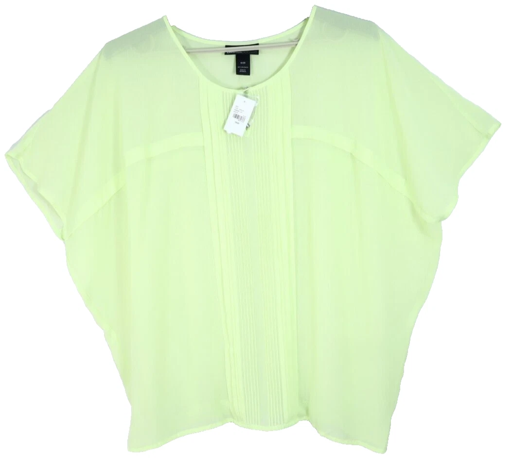 NWT LANE BRYANT Women's Polyester Poncho Short Sleeve Yellowish Green 18 20 Plus