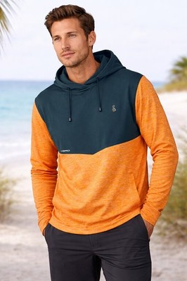 Zero Restriction Performance Hoodie Mens Medium Orange Green Golf Athletic...
