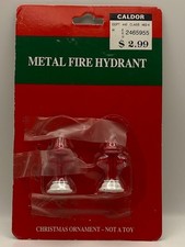 Vintage Caldor 2 Pc Metal Fire Hydrant Christmas/Train Yard Decorations 1.5"