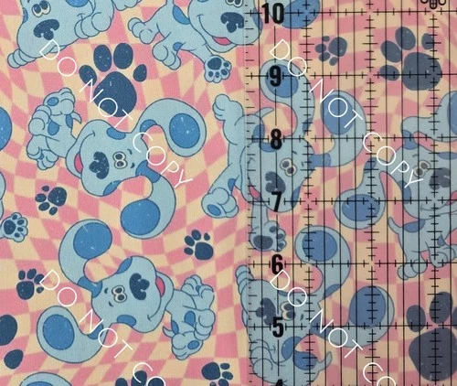 Custom 100% Cotton Woven Fabric Blues Clues Tv Show by the 1/4 Yard 9x56 Checker