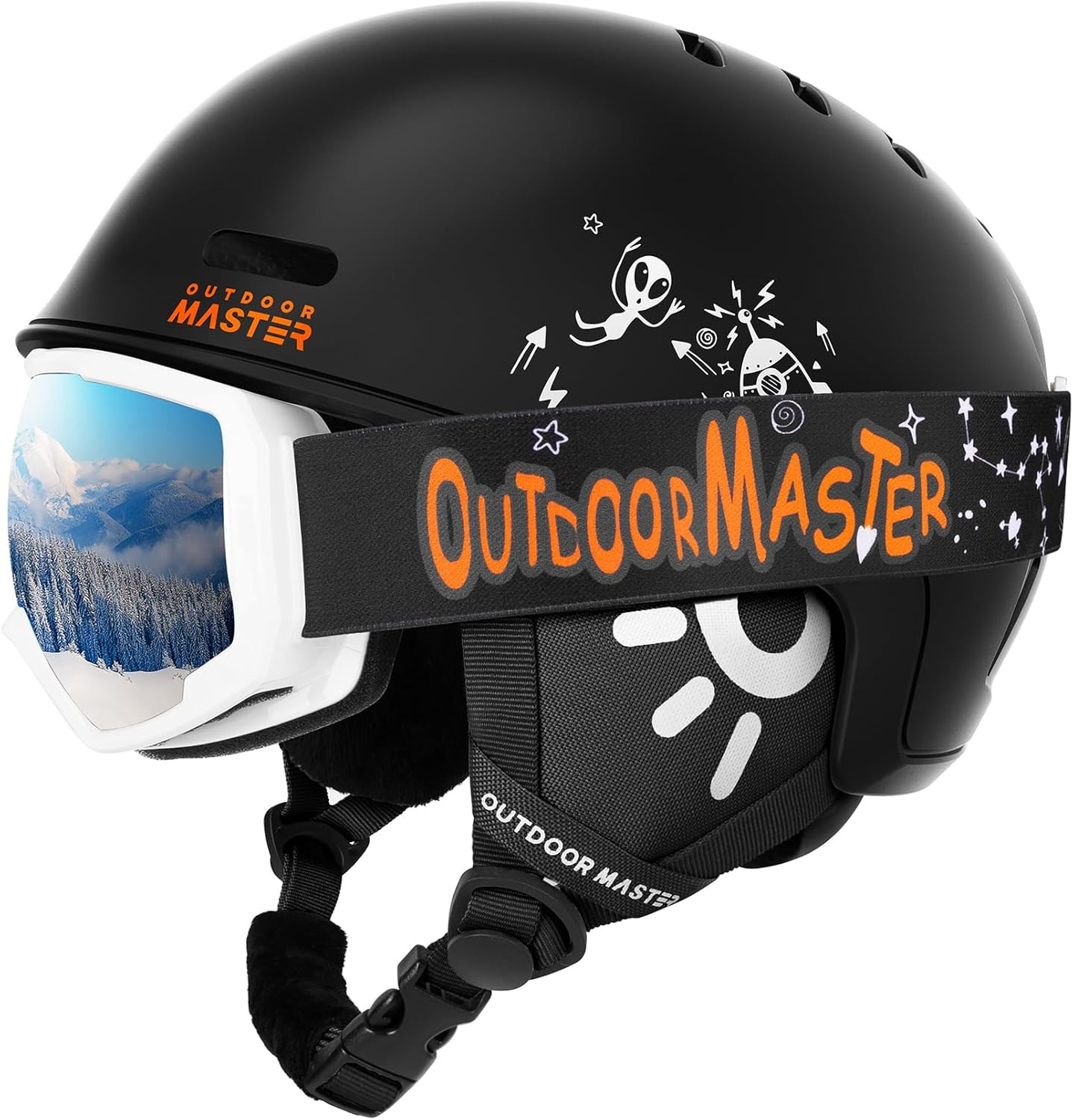 Durable Kids Ski Helmet & Goggles Set with 12 Vents, Safety-