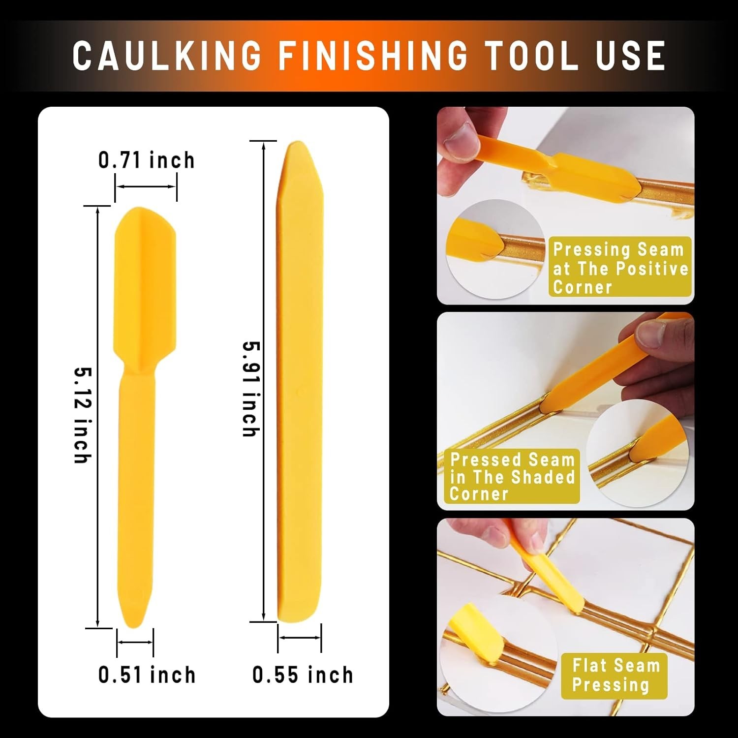 Caulking Tool Kit Stainless Steel 4 in 1 Tile Caulk Remover Silicone Scraper