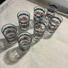 7 Vintage 12 oz Pepsi Cola Stained Glass Tiffany Style Drinking glasses, 1970’s.