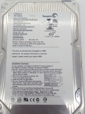 SEAGATE BARRACUDA  ST310022ACE  HDD IDE FESTPLATTEN PLATINE #FS348