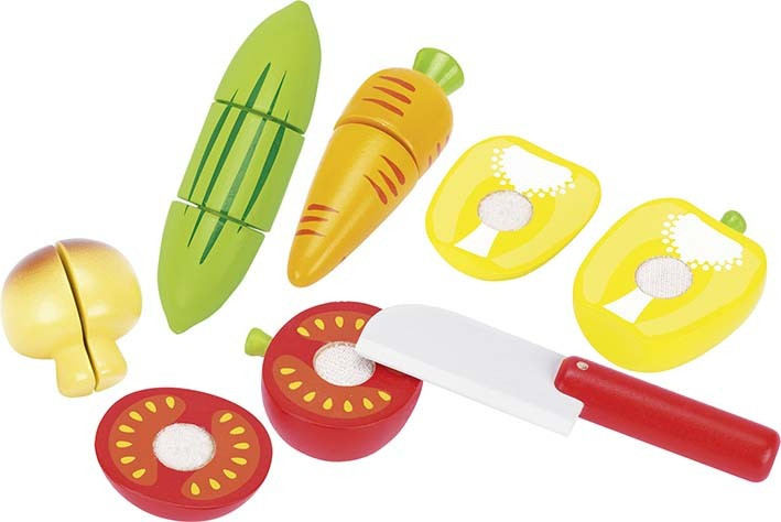 Légumes avec scratch en bois de hêtre naturel et son couteau fourni aux finitions soignées