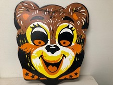 Vintage Carnival Bear Advertising Sign Circus Theme Display Board Colorful READ Vintage Carnival Bear Advertising Sign Circus Theme Display Board Colorful READ