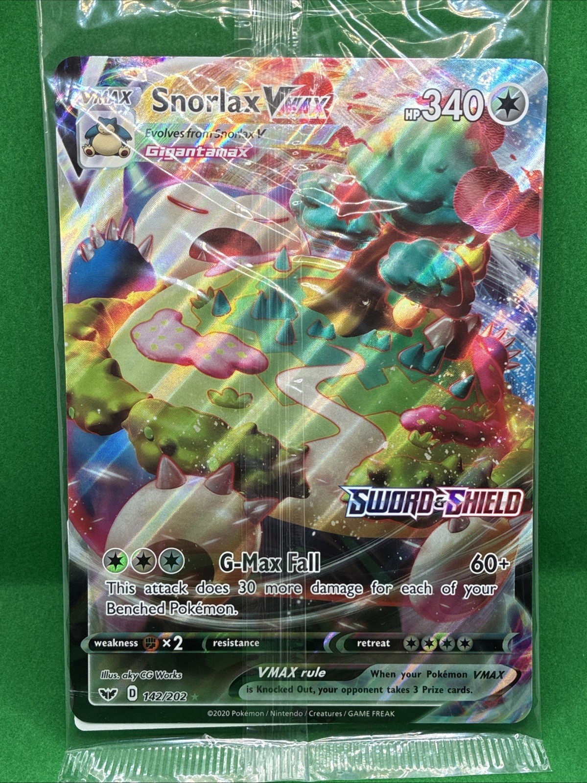 Pokemon TCG Snorlax VMax 142/202 Sword & Shield JUMBO Promo Card SEALED - JUMBO!