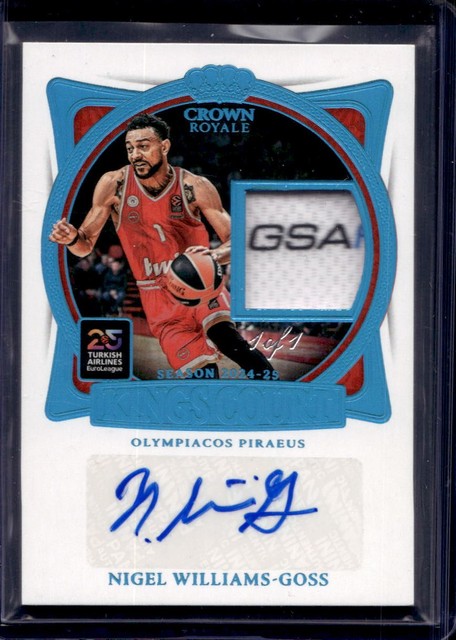 Nigel Williams 2024-25 Crown Royale Euroleague Kings Court Patch Auto 1/1