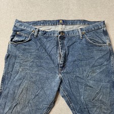 Wrangler Jeans Mens 42x30 Blue Denim Faded Western Rodeo Cowboy Cut 47MWZ Adult