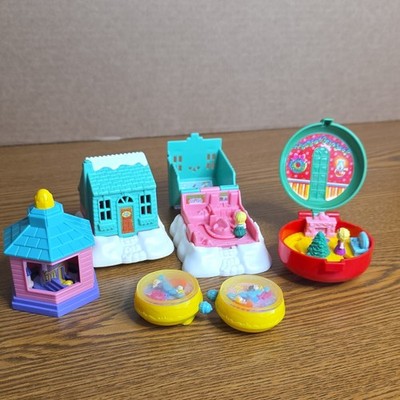 Polly Pocket Mini Doll Playset Lot Compact Houses, McDonald's Happy Meal Vintage