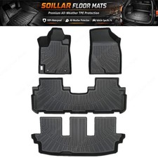 For 2008-2013 Toyota Highlander Tpe Floor Mats Liners All Weather 3 Rows 4pcs
