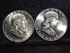 1963 Franklin Half Dollars - 2 Half Dollars - Philadelphia and Denver Mints