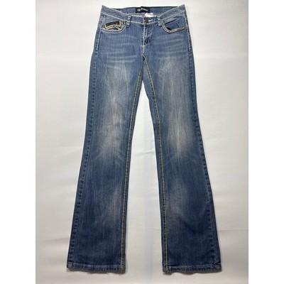 Petrol Women's Flap Pocket Bootcut Blue Jeans - Size 4 - 28x34 (28x33) *READ*