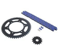 1999-2001 Yamaha WR400F Blue Non O Ring Chain & Sprocket Black 15/52 120L