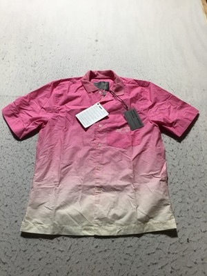 NEW Wood Wood Index Jacob Button Shirt Mens M Medium Pink White Short Sleeve