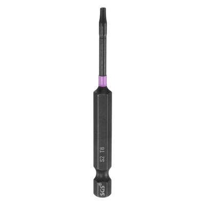 T8 Torx Impact Screwdriver Bit 1/4'' Hex Shank 3'' Long Magnetic No Hole