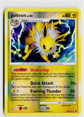 Jolteon 26/111 Reverse Holo Rare Rising Rivals Pokemon