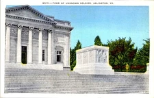 Curt Teich Art Colortone Postcard Tomb of the Unknown Soldier Arlington VA 1950s