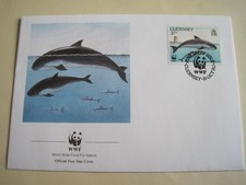 Guernsey 1990 Morświn zwyczajny na znaczku i okładce WWF....18-2+