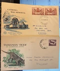 WCS -6-Two WCS Covers-War Memorial/Tas Tiger - Free Post Australia=See NOTES