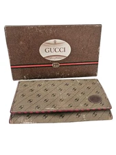 GUCCI Accessory Collection Wallet Vintage GG Monogram Leather Bi-Fold Envelope