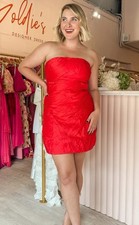 Aje Anima Dress Size AU 16 US 12 Scarlet Red Strapless Valentines Romantic