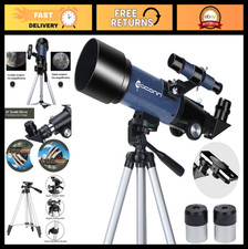 70mm Aperture Refractor Telescope for Kids  Adults - Travel Scope for Moon  La