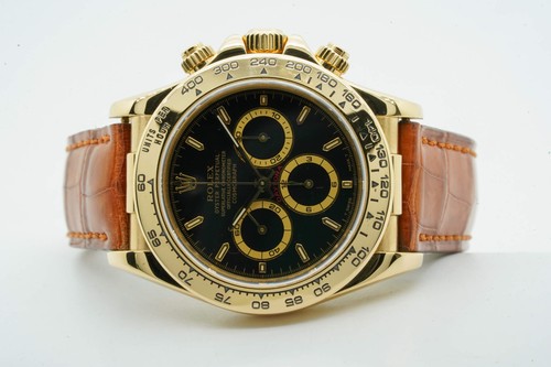 Rolex Daytona Cosmograph 16518 Yellow Gold 18K Ser. U 12/1998 Official Servic...